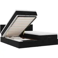 vidaXL Ottoman-lit avec matelas noir 180x200 cm velours