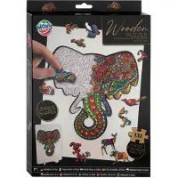 Creative Craft Group Puzzle en bois éléphant coloré 132 pièces FSC (132 pièces)