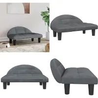 vidaXL Lit pour chien gris foncé 70x52x30 cm velours - lit pour chien - lits pour chien - canapé pour chien - canapé pour animaux de compagnie