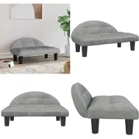 vidaXL Lit pour chien gris clair 70x52x30 cm velours - lit pour chien - lits pour chien - canapé pour chien - canapé pour animaux de compagnie