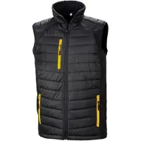 Result Genuine Recycled - Gilet matelassé « Compass » pour homme FK2533 (XL) (noir/jaune)