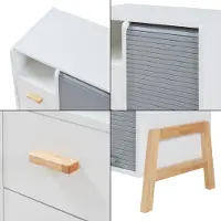 En.casa Buffet 'Kvaefjord' 66x60x40 cm avec une porte à persiennes blanc/gris