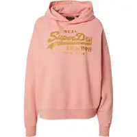 Superdry Vl Rhinestone Relaxed Hoodie Rose M Femme