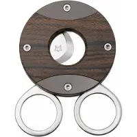 FOX Circle Cigar Cutter 744-ZW, Satin Sandvik 12C27, Ziricote Wood Titanium, coupe-cigare