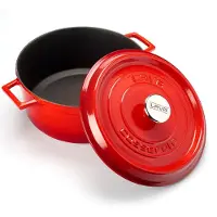 CombiSteel Cocotte en fonte avec couvercle Ø24 rouge