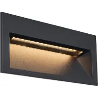 QAZQA Applique Murale Encastrée Moderne Noire 16cm avec LED IP65 - Mert