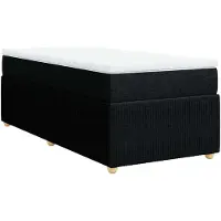 vidaXL Lit boxspring avec matelas noir 80x200 cm tissu