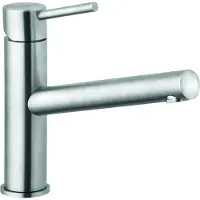 Kludi STEEL Mitigeur monocommandé pour évier, levier fermé, acier inox brossé, 44850F860