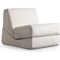 Hannah Home , canapé-lit 1 place haut de gamme, couleur crème, 70 x 100 x 70 cm | 100 % polyester, mousse 28 DNS | Coussins d'assise et de dossier amovibles et lavables, design élégant.