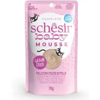 Schesir Baby Mousse 12 x 70 g pour chaton - poulet, foie de poulet