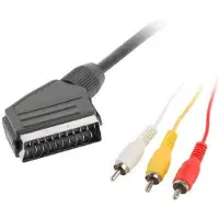 Lanberg Connecteur Péritel Câble Rca 1.8 M Noir Noir One Size