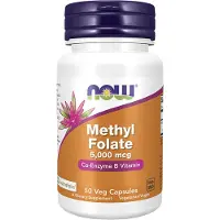 Now , Méthyl Folate, 5 000 mcg, 50 Gélules Végétales