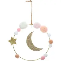Atmosphera Suspension décorative Lune et Pompons