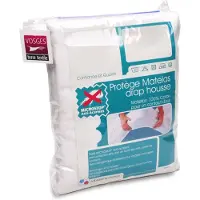 Linnea Protège matelas absorbant Antonin blanc 90x200 Grand bonnet 40cm