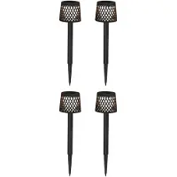 New Garden Gretita Lampe solaire à piquet de terre, pack de 4 Noire