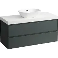 Laufen LANI Plan de lavabo blanc mat avec meuble sous-lavabo, 1 découpe au centre, 1185x495x580mm, H4045711122661