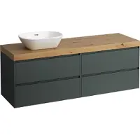 Laufen LANI Plan de toilette chêne sauvage incl. meuble sous-lavabo, 1 découpe à gauche, 1570x495x580mm, H4065921122661