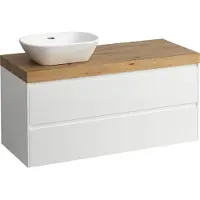 Laufen LANI Plan de toilette chêne sauvage incl. meuble sous-lavabo, 1 découpe à gauche, 1185x495x580mm, H4065721129991