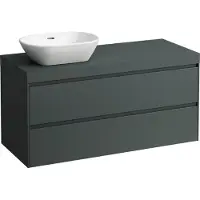 Laufen LANI Plan de lavabo gris trafic incl. meuble sous-lavabo, 1 découpe à gauche, 1185x495x580mm, H4055721122661