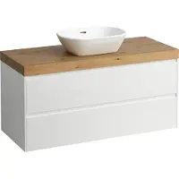 Laufen LANI Plan de toilette chêne sauvage incl. meuble sous-lavabo, 1 découpe au centre, 1185x495x580mm, H4065711122601