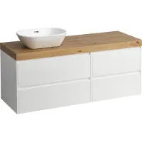 Laufen LANI Plan de toilette chêne sauvage incl. meuble sous-lavabo, 1 découpe à gauche, 1370x495x580mm, H4065821129901