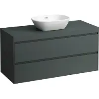 Laufen LANI Plan de lavabo gris trafic incl. meuble sous-lavabo, 1 découpe au centre, 1185x495x580mm, H4055711122661