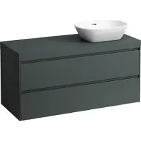 Laufen LANI Plan de lavabo gris trafic incl. meuble sous-lavabo, 1 découpe à droite, 1185x495x580mm, H4055731122661