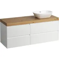 Laufen LANI Plan de toilette chêne sauvage incl. meuble sous-lavabo, 1 découpe à droite, 1370x495x580mm, H4065831129901