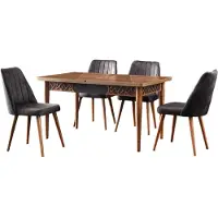Skye Decor , Mira - 1221, Table à rallonge, Noyer, PANNEAUX DE PARTICULES 100 % MÉLAMINÉS, 130 x 80 x 75 cm