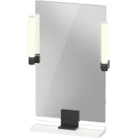 Duravit Sivida miroir, noir diamant mat, 450x36x650mm, éclairage à poser, interrupteur à détecteur, raccordement au réseau, SV74200BD220000