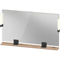 Duravit Sivida miroir, noir diamant mat, 1250x36x650mm, éclairage à poser, interrupteur à détecteur, raccordement au réseau, SV74240BD550000