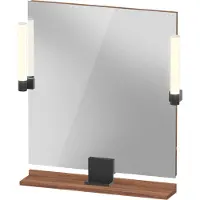 Duravit Sivida miroir, noir diamant mat, 650x36x650mm, éclairage à poser, interrupteur à détecteur, raccordement au réseau, SV74210BD790000
