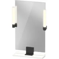 Duravit Sivida miroir, noir diamant mat, 450x36x650mm, éclairage à poser, interrupteur à détecteur, raccordement au réseau, SV74200BD180000