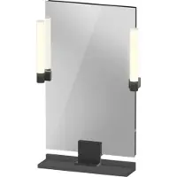 Duravit Sivida miroir, noir diamant mat, 450x36x650mm, éclairage à poser, interrupteur à détecteur, raccordement au réseau, SV74200BD490000