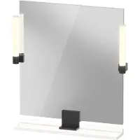 Duravit Sivida miroir, noir diamant mat, 650x36x650mm, éclairage à poser, interrupteur à détecteur, raccordement au réseau, SV74210BD180000
