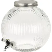 Excellent Housewares Getränkespender, Distributeur de boissons, Transparent, Argent