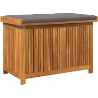 vidaXL Coffre à coussins d'extérieur 90x50x60,5 cm bois massif acacia