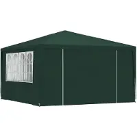 The Living Store Tente de réception professionnelle avec parois latérales 4×4 m Vert 90 g/m