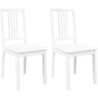 vidaXL Chaises de salle à manger 2 pcs. Blanc Bois massif Hévéa