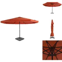 vidaXL Parasol avec pied Terrakotta-Rouge - Parasols & Protection solaire
