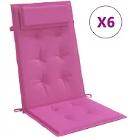 vidaXL Coussins de chaise à dossier haut lot de 6 rose tissu oxford