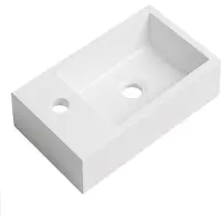 Badplaats Vasque à poser Angela 40 x 22 cm - Blanc - Vasque pour meuble fontaine