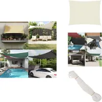 vidaXL Voile d'ombrage Oxford Rectangulaire 3,5x5 m Crème - Parasols & Protection solaire