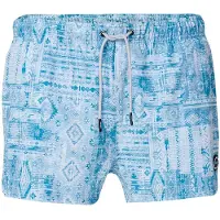 KOROSHI Shorts de bain bleu-gris / bleu clair / blanc cassé