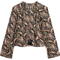 Superdry pour femme. W6012101A Chemisier imprimé multicolore (XS), Casuel, Viscose, Manche longue