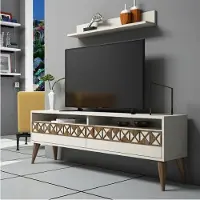 Skye Decor , Line - Cream, meuble TV, crème, 100 % PANNEAUX DE PARTICULES MÉLAMINÉS, 150 x 30 x 50 cm