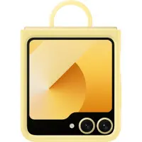 Samsung Original Coque en silicone Ring pour Galaxy Z Flip 6 / Flip 7 FE - Yellow