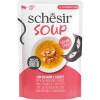 Schesir Cat Soupe au saumon avec carottes pour chat (sachets)