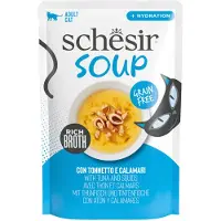 Schesir Cat Soup au thon avec calamars pour chat (sachets)