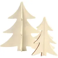 Creativ Company Décorez vos arbres de Noël en bois 3D, 2pcs.